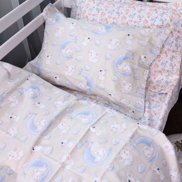 Фото - Комплект постільної білизни MirSon Poplin Line Kids 07 Rabbits 220х240 (2200009717956)